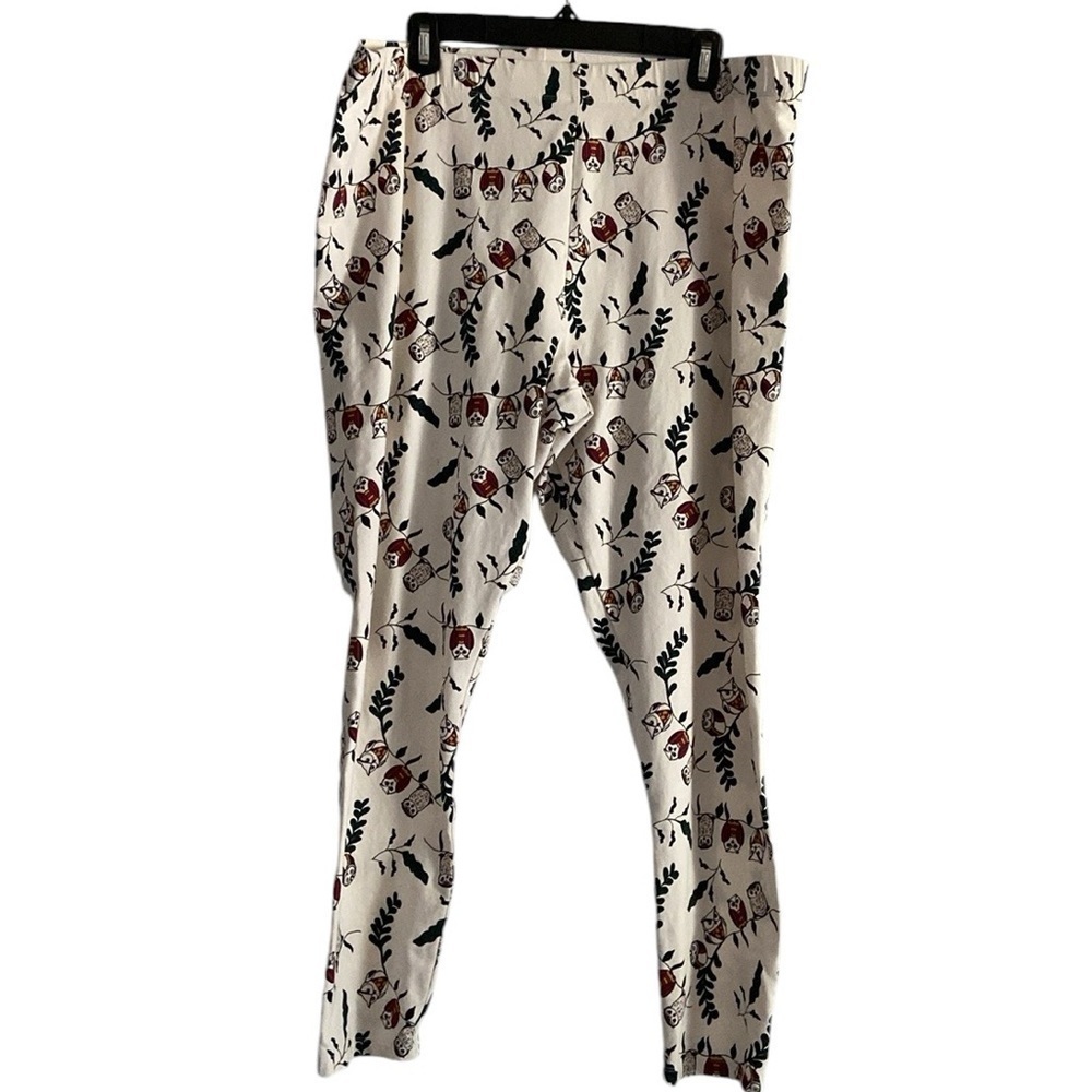Est. 1946 Beige Owl Stretch Pants Leggings Cotton Blend Fall Size 22/24